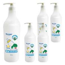 US baby 優生奶瓶清潔劑, 符合CNS3800檢驗標準, 不含螢光劑酒精, 溫和洗淨奶瓶餐具玩具奶嘴, 500ml, 西柚香氛, 5瓶