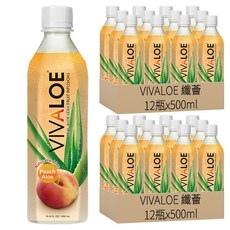 VIVALOE 纖薈 蜜桃蘆薈綜合果汁飲料 寶特瓶, 500ml, 24瓶