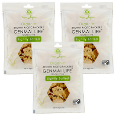 MUSO 有機糙米仙貝 薄鹽,60g,3包,日本原裝進口,無麩質,健康零食