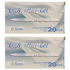 O.B. 歐布德 office-Gel 中性筆 0.5mm 20支入, 藍色, 2盒