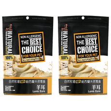 NATURAL FARM 自然牧場 100% 紐西蘭天然零食 羊耳, 富含維生素 天然軟骨素 低脂低卡 膠原蛋白, 2包, 100g