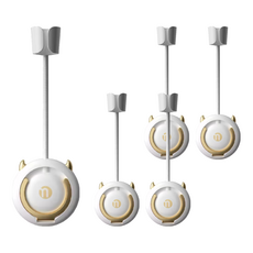 FAmILyLIFE 生活 免動手懶人無痕壁掛吹風機收納架, 白金色, 5個