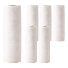 喵汪森林 廚房可水洗紙巾 純白壓紋 可水洗重複使用 加厚吸水, 1入, 6捲