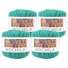 brandyarn Mochila系列 棉針織線，藍綠色 50克/1入，韓國產, 4捲