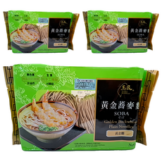 玉民 黃金蕎麥黃金麵 300g*3入組,蕎麥麵條Q彈有嚼勁,不含人工色素及防腐劑,健康美味, 3入