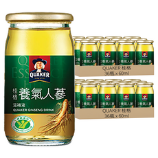 QUAKER 桂格 無糖養氣人蔘, 60ml, 6瓶, 12盒