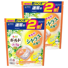 Bold 日本原裝進口 4in1 超強洗淨4D洗衣膠囊補充裝 柑橘馬鞭草, 22顆, 2袋