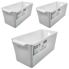 SHIMOYAMA 無印風雙把手層架 櫥櫃收納籃 窄型, 白色, 3個