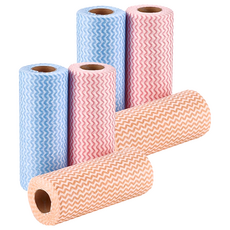 小麥購物 拋棄式抹布 Y311 顏色隨機 80g, 3捲, 2組