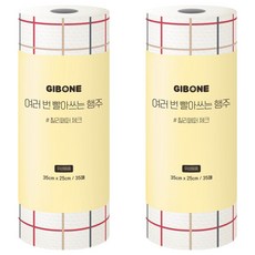 GIBONE 可重複水洗抹布 辣椒格紋 35張, 1入, 2捲