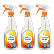 sodasan 蘇達桑 廚房清潔劑, 有效去除油脂污垢 無化學殘留, 500ml, 3瓶