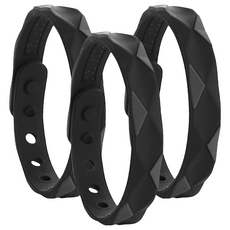 蕉蕉購物 防靜電負離子運動矽膠手環 黑色 3個