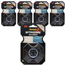 3M Scotch 超強力雙面膠帶 金屬用 V1801N 18mm x 1.5m, 紅色, 5捲