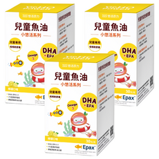 悠活原力 兒童魚油 咀嚼軟膠囊 檸檬口味, 940mg, 30顆, 3罐