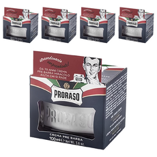 PRORASO 鬍前軟化膏 - 滋潤鬍鬚, 維生素E配方, 100ml, 5罐
