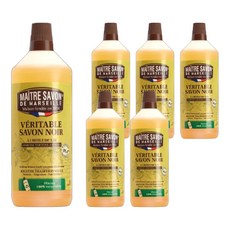 MAITRE SAVON DE MARSEILLE 玫翠思 亞麻油黑肥皂 檸檬馬鞭草, 1L, 6個