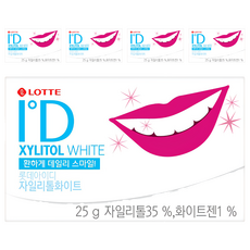 XYLITOL ID White 木醣醇口香糖 25g 木醣醇35% 美白凝膠1%, 5盒