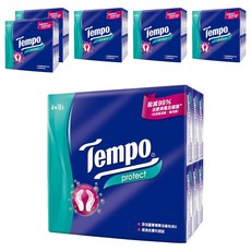 Tempo 得寶 4層加厚迷你紙手帕, 柔軟親膚 原生木漿 殺滅99%流感病毒, 18包, 6袋