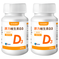 悠活原力 維生素D3, 120顆, 400mg, 2罐