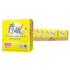 春風 輕柔細緻抽取衛生紙 100張, 8包, 10袋