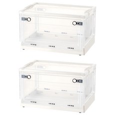 三開透明收納箱 35L, 中號( 47 x 35 x 23.5cm), 透明色, 2個