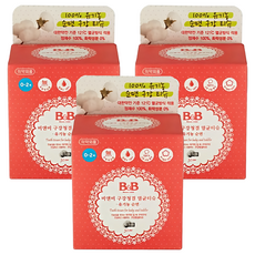 B&B 嬰幼兒口腔清潔濕紙巾 100%有機棉, 60g, 3盒