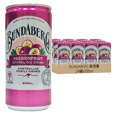 BUNDABERG 賓德寶 熱情百香果 水果氣泡飲 200ml x 24罐