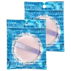 TOPPRO 韓製特柔雙倍絨毛蜜粉撲 L, 2個, 無香味