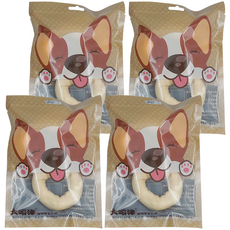 大嚐津 3.5吋 牛奶甜甜圈 (3入) 寵物零食, 牛皮, 4包