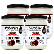 COCOCARE 冷壓初榨椰子油 500ml, 4罐
