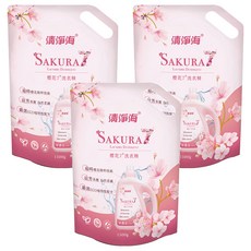 清淨海 櫻花7+系列 洗衣精補充包, 1.5kg, 3包