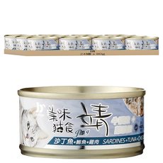 靖 特級貓罐, 鮪魚 + 雞肉 + 沙丁魚, 80g, 24罐