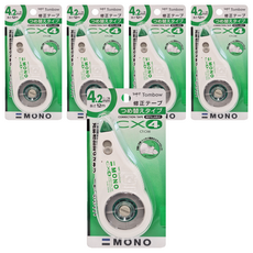 Tombow 蜻蜓牌 MONO CT-CX4 修正帶, 4.2mm x 12m, 可替換, 5個, 綠色