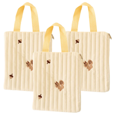 沐慕家居 棉布掛式刺繡濕紙巾套, 20 x 15cm, 刺繡松鼠, 3入