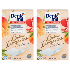 dm Denk mit 烘衣機專用衣物柔軟防皺除臭去靜電香氛紙 花香杏色 36片/盒, 2盒