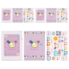 sun-star 三麗鷗L型A5資料夾/貼紙套組, 花小兔, 3組