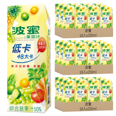 波蜜 低卡果菜汁, 250ml, 54入