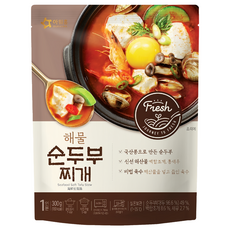 OURHOME 海鮮豆腐鍋 韓國產大豆製成 配上蛤蠣與蝦子, 300g, 1包