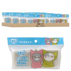 適膚克林 粗紙軸棉棒 400支, 8袋