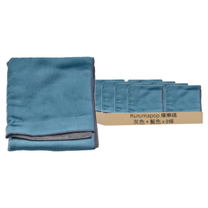 雙面麂皮絨毛巾 灰藍/雙灰 30*60cm 420g 細纖維, 灰色 + 藍色, 8條