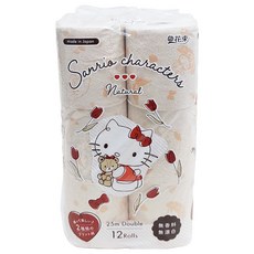 maRUTOmi 丸富製紙 捲筒衛生紙 自然風款 三麗鷗家族, 25m, 1個, 12捲