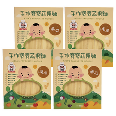 港媽私房手作 寶寶蔬果麵條 南瓜口味, 240g, 4盒