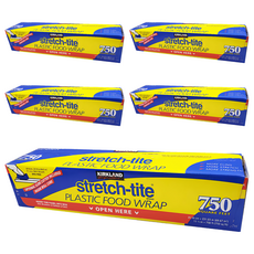 Kirkland 科克蘭 stretch-tite 保鮮膜 特殊滑刀設計 不含雙酚A, 30.16cm x 231.03m, 5捲