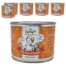 Betty's 蓓蒂奶奶 貓咪無穀主食罐, 鴨肉, 200g, 6罐