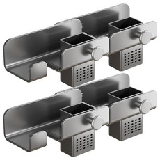 吹風機架 多功能吹風機架 加厚碳鋼材質, 黑色, 4個