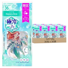 GATSBy 曼丹 體用濕紙巾 極冷, 1入, 36包, 200g