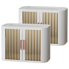 STYLE 格調 特大號 前開式 摺疊收納箱 四面鎖扣 捲門收納 清透茶 46 x 25 x 33.5cm, 2個