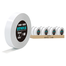 DADA 加長型熱熔雙面膠帶 Set 13, 15mm x 40M, 透明色, 26個