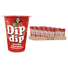 W.L.FOODS 熊貓沾醬杯 巧克力 奶油巧克力餅乾零食, 30g, 10個