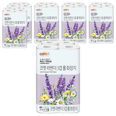 comet 3層捲筒衛生紙 薰衣草香, 27m, 12捲, 6包